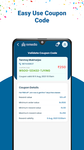 Remedio - for Rewards Program Screen 2