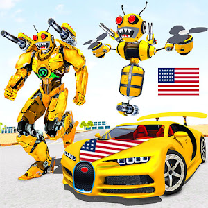 Bee Robot Car Transformation Game: Robot Car Games