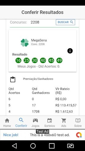 Conferir Acertos na Loteria