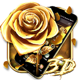 3D Luxury Gold Rose Theme icon