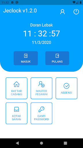 Android application Jeclock - Attendance Online screenshort