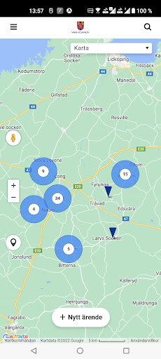 Android application Felanmälan Vara kommun screenshort