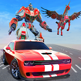 Flying Unicorn Horse Transform Car:Car Robot Games icon