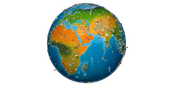 Descargar vistoso mundo mapa con país nombres gratis