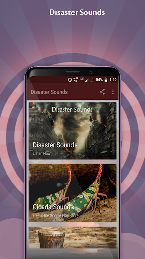 Android application Disaster Sounds screenshort