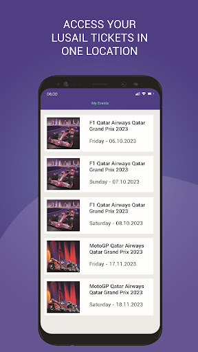 Android application Lusail Tickets screenshort