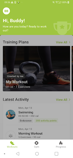 Android application Vital Fitness screenshort