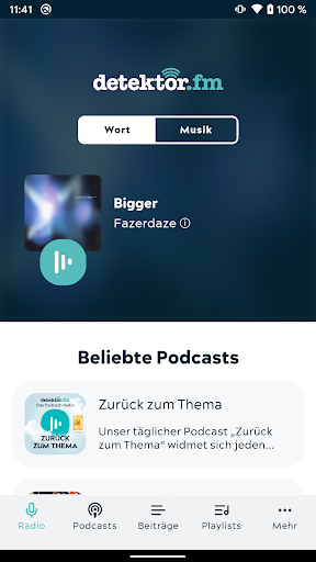 Android application detektor.fm beta screenshort
