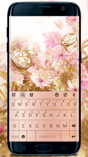 Android application Rose Gold Wood Keyboard Backgr screenshort