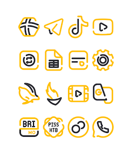 Lineblack - Екранна снимка на пакет с жълти икони