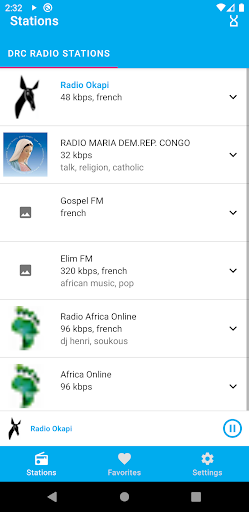 Android application DRC Congo Radio Stations screenshort