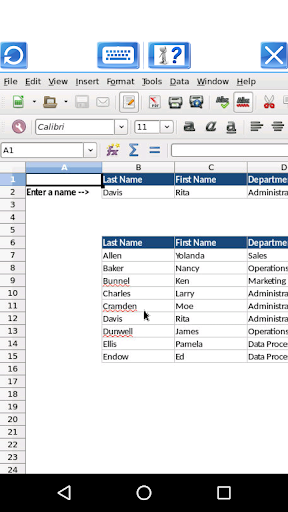 Android application AndroCalc Spreadsheet editor f screenshort