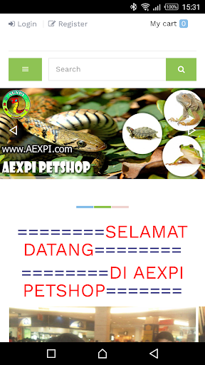Android application Aexpi petshop screenshort