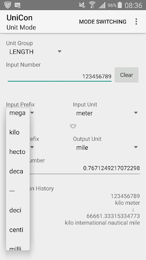 UniCon - Unit Converter Screen 2