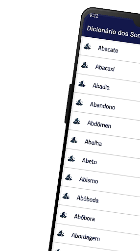 Android application Dicionário dos Sonhos screenshort