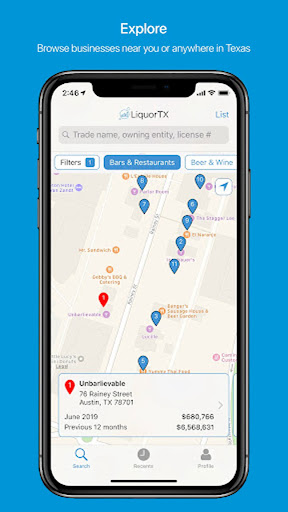 Android application LiquorTX – Bar Sales Data screenshort
