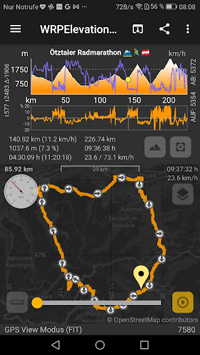 Android application WRPElevationChart screenshort