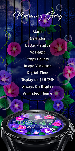 Android application Morning Glory_Watchface screenshort