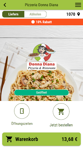 Android application Pizzeria Donna Diana screenshort