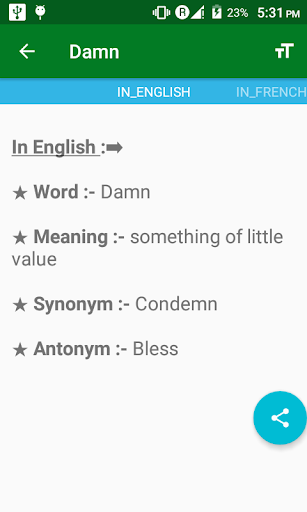 Vocab with 7 forign Language m Screen 3