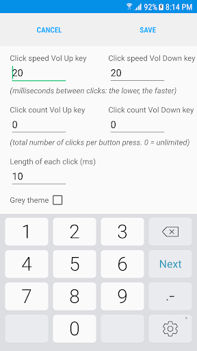 Screenshot of Volume Key Auto Clicker
