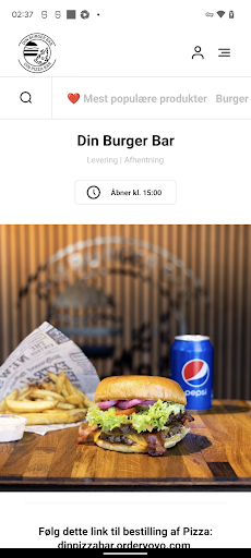 Android application Din Burger Bar screenshort