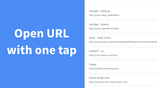 Screenshot of LinkList - Open links quickly