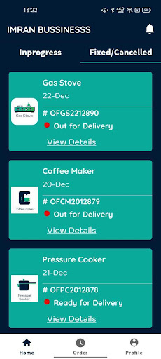 Android application Oncefyxd Logistics screenshort
