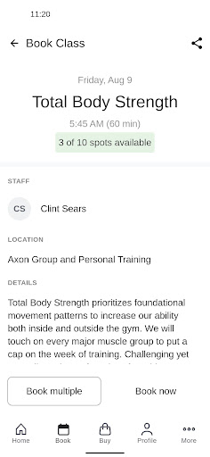 The Fitness Loft/Axon Training Screen 3