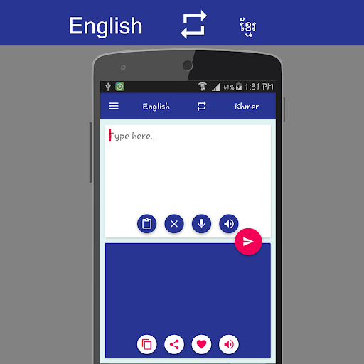 Android application English - Khmer Translator screenshort