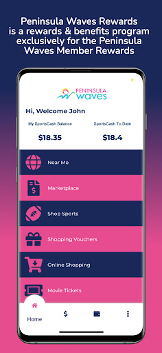 Android application Peninsula Waves Rewards screenshort