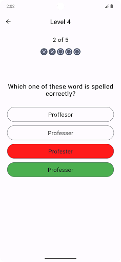 Spelling Test Screen 3