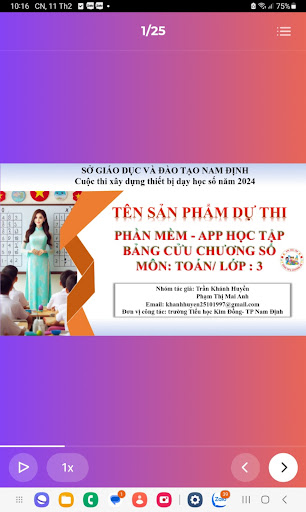 Android application Bảng cửu chương số screenshort
