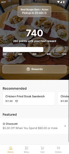 Android application Best Burger Barn screenshort