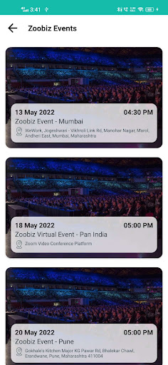 Event Scanner Zoobiz Screen 3