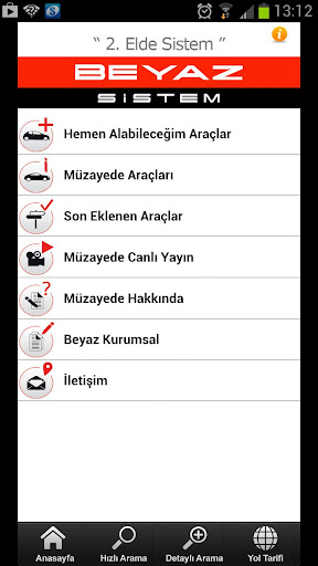Android application Beyaz Sistem screenshort