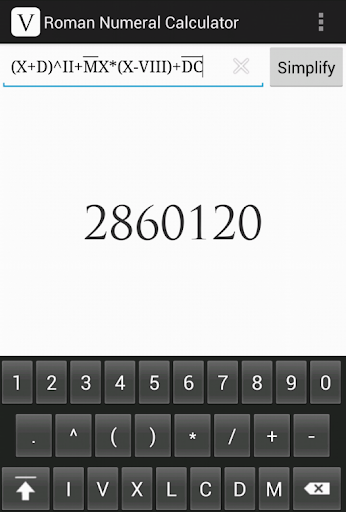 Android application Roman Numerals Converter screenshort
