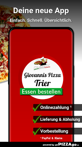 Android application Giovannis Pizza Trier screenshort