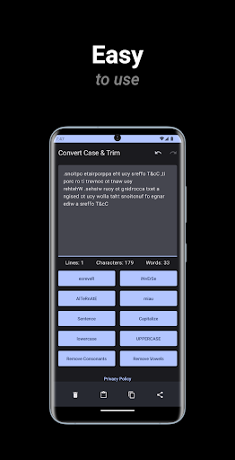 Cc&T: Convert Case & Trim Text Screen 2