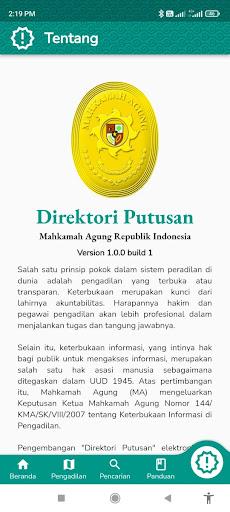 Android application Direktori Putusan MA screenshort