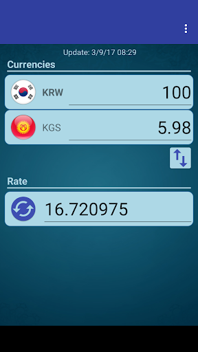 Android application S Korea Won x Kyrgystani Som screenshort