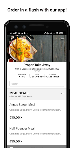 Android application Proper Takeaway screenshort