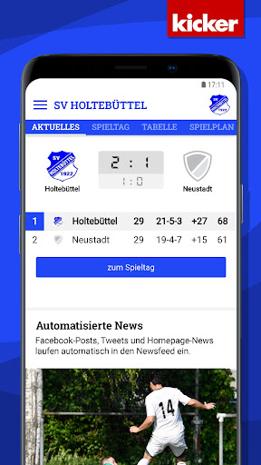 Android application SV Holtebüttel screenshort