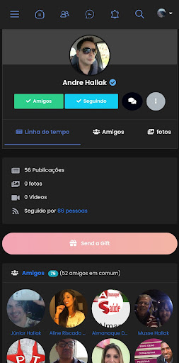 Android application hallbook - Rede Social screenshort