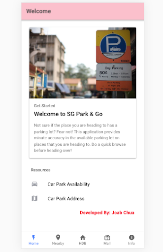 Android application CarParkSG screenshort