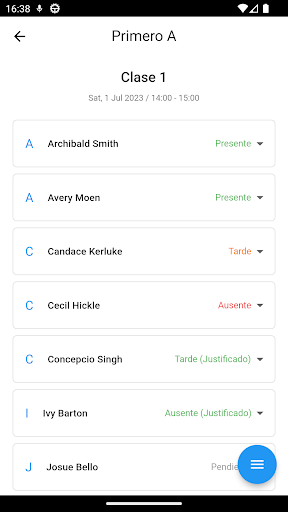 Android application Scholar: Gestor de Estudiantes screenshort