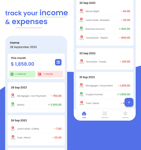 Android application My Expense Sheet screenshort
