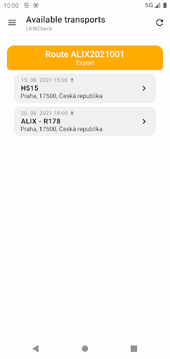 Android application LKWCheck screenshort