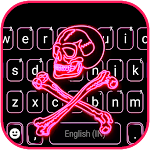 Pink Neon Skull Keyboard Background Apk