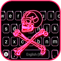 Фон клавиатуры Pink Neon Skull